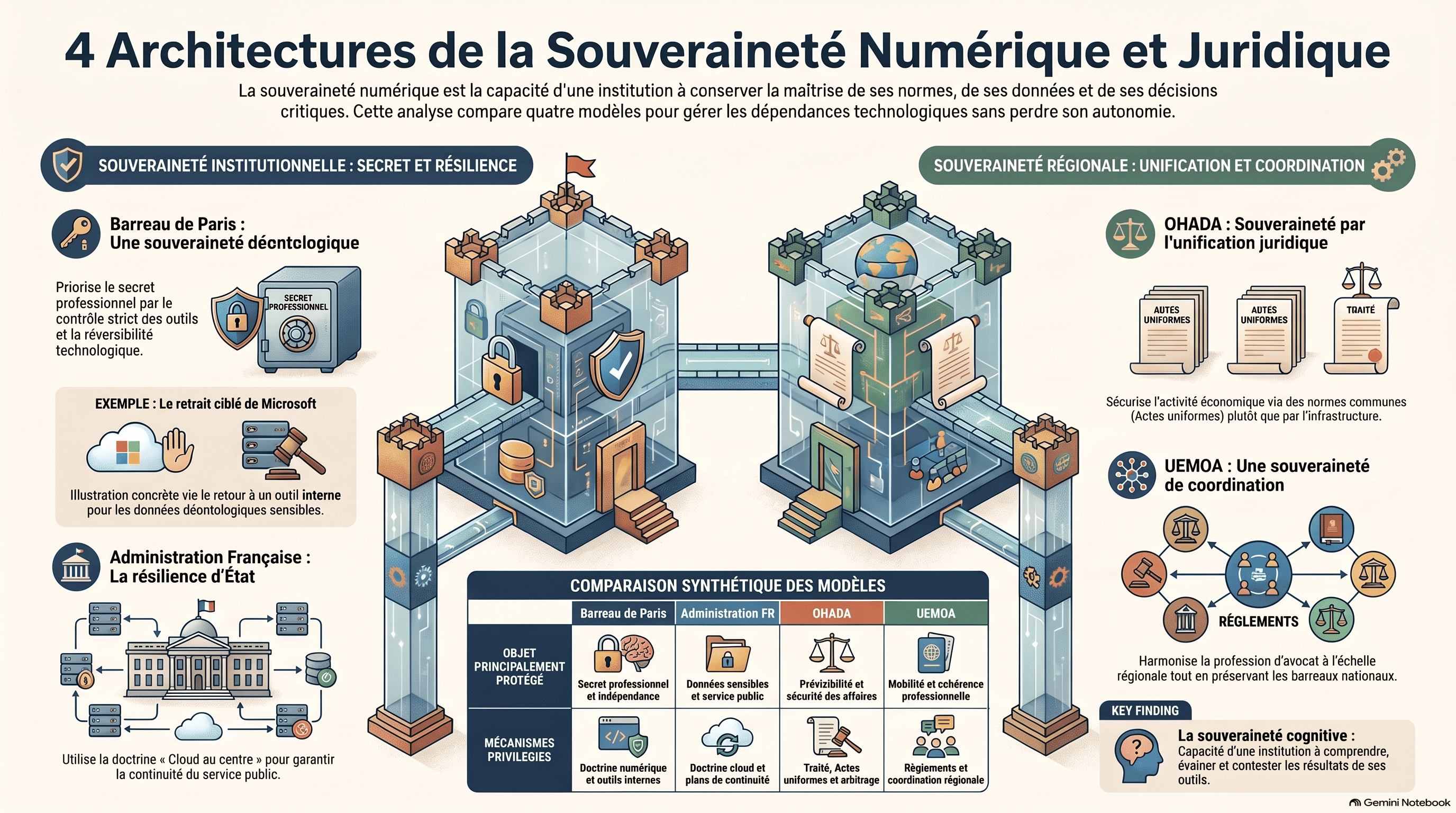 Barreau de Paris, administration française, OHADA, UEMOA : quatre architectures de la souveraineté numérique et juridique
